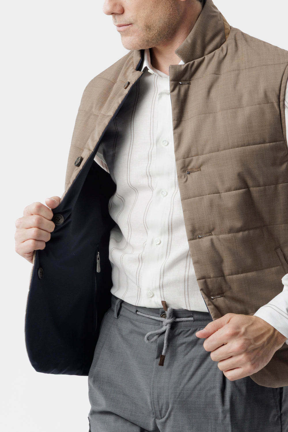 Gilet Reversibile con Imbottitura Ultralight tabacco