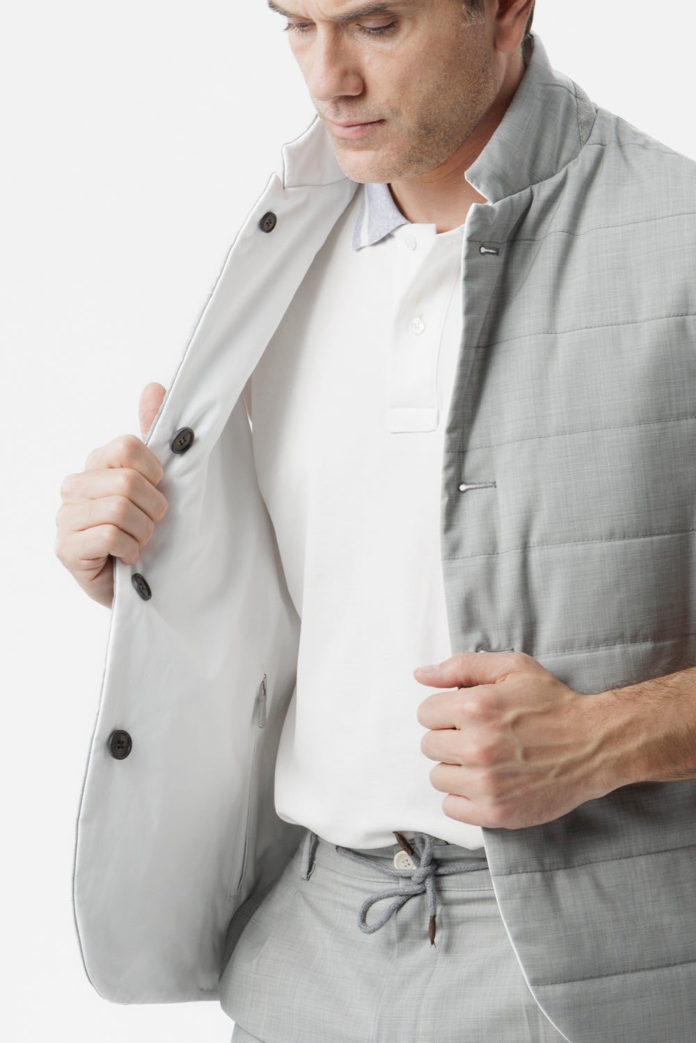 Gilet Reversibile con Imbottitura Ultralight grigio chiaro