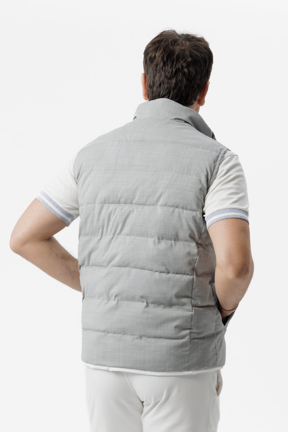Gilet Reversibile con Imbottitura Cashpad grigio/bianco