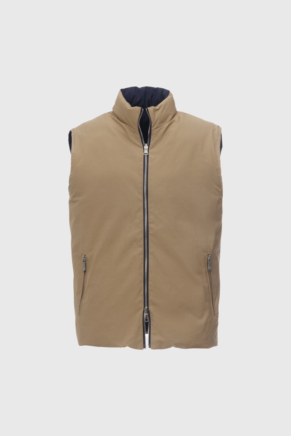 Gilet Reversibile con Imbottitura Cashpad blu/cammello