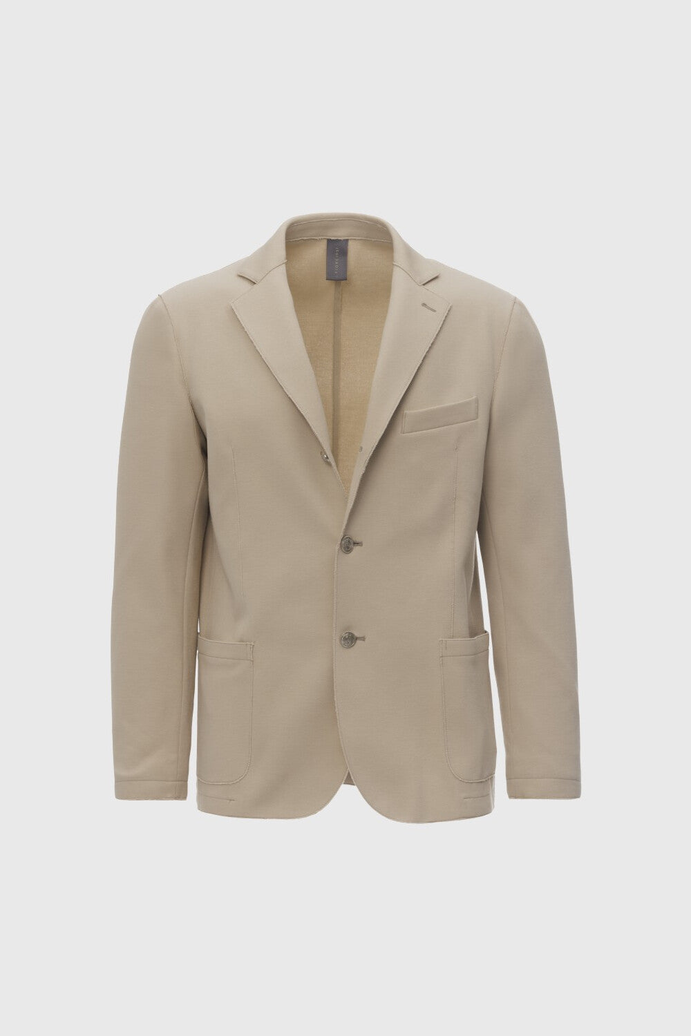 Giacca decostruita monopetto taglio vivo beige