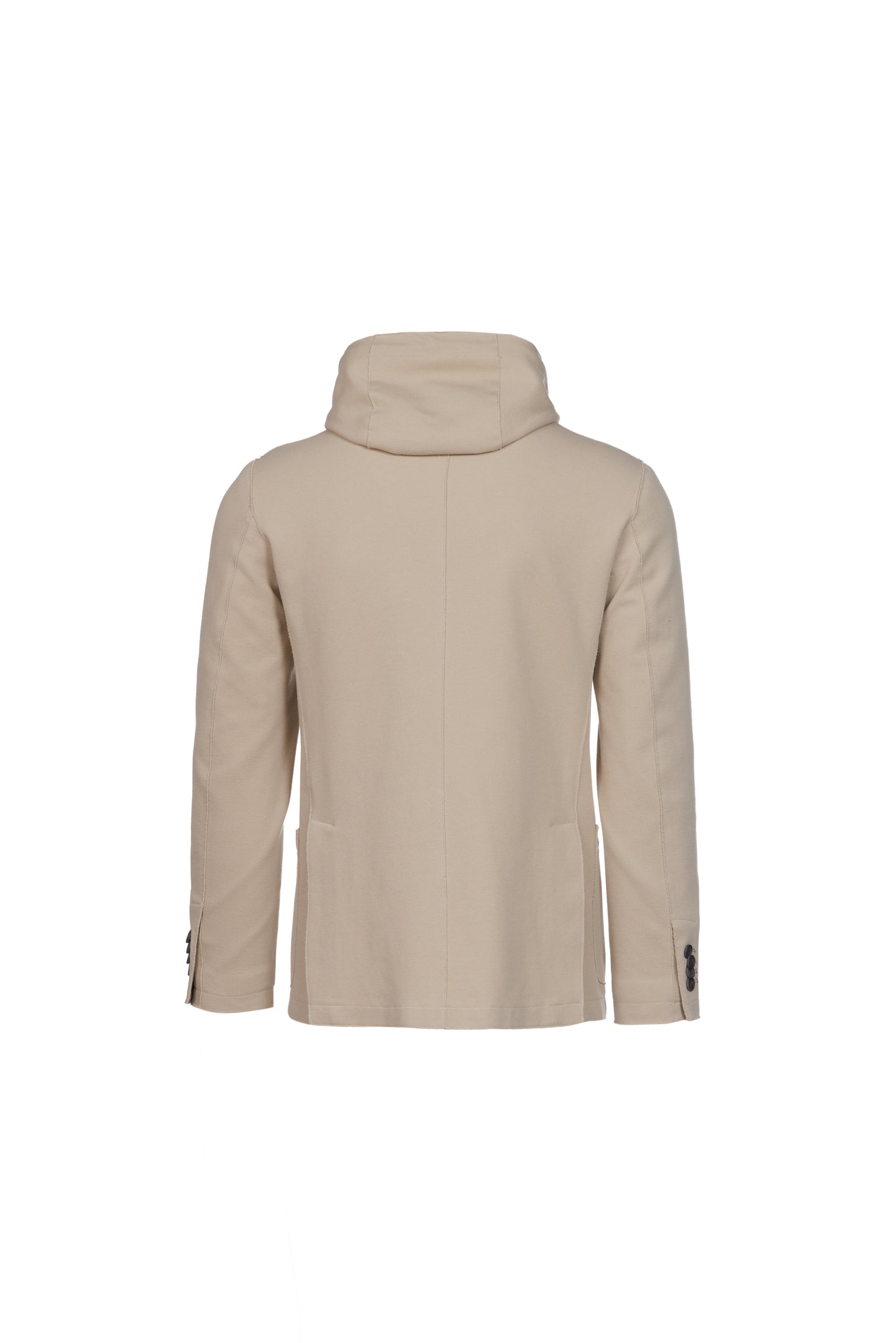Giacca Trapani con cappuccio e zip in cotone beige
