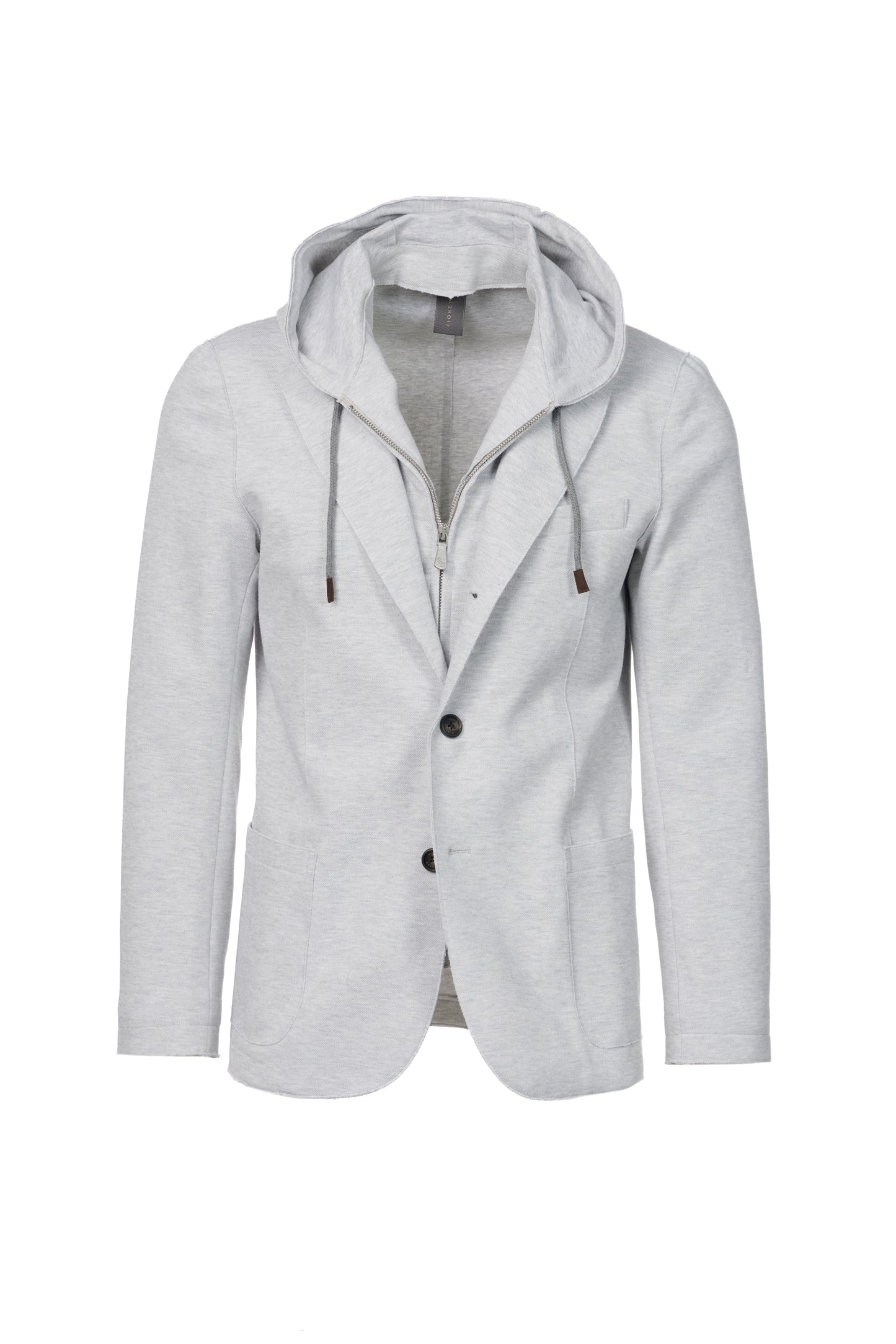 Giacca Trapani con cappuccio e zip in cotone grigio