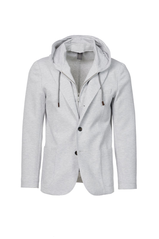 Giacca Trapani con cappuccio e zip in cotone grigio