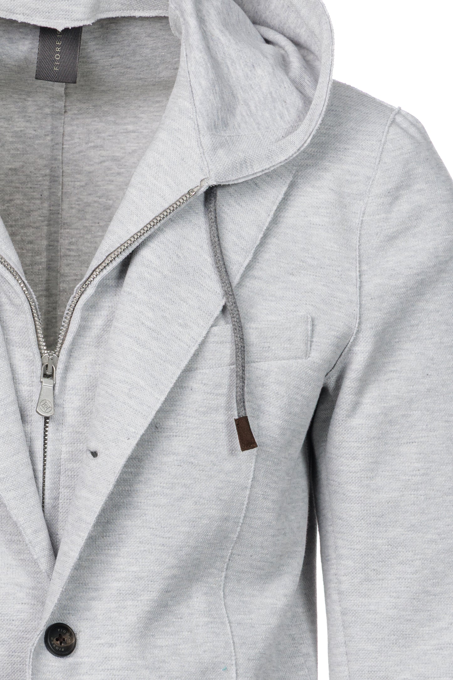 Giacca Trapani con cappuccio e zip in cotone grigio