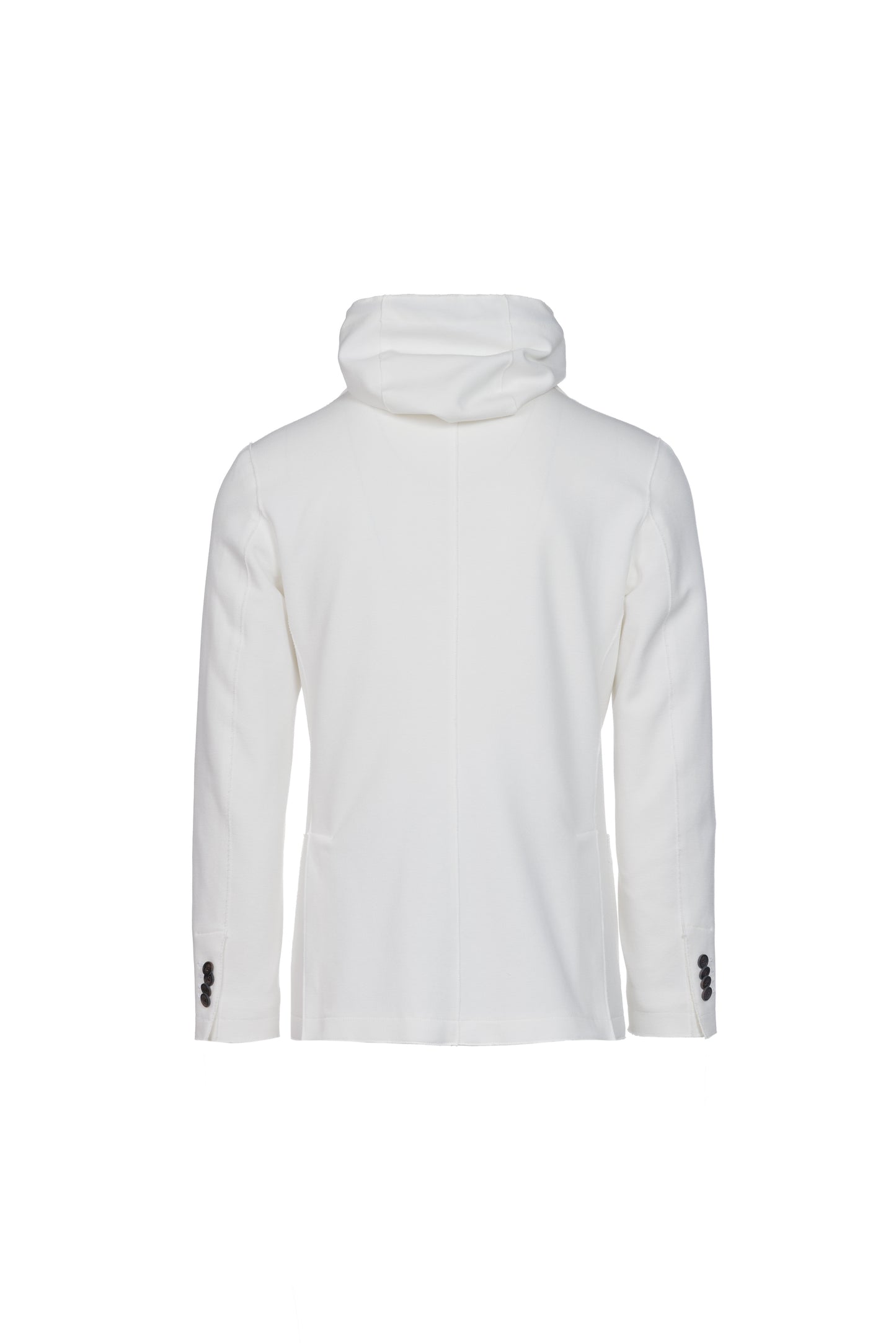 Giacca Trapani con cappuccio e zip in cotone panna