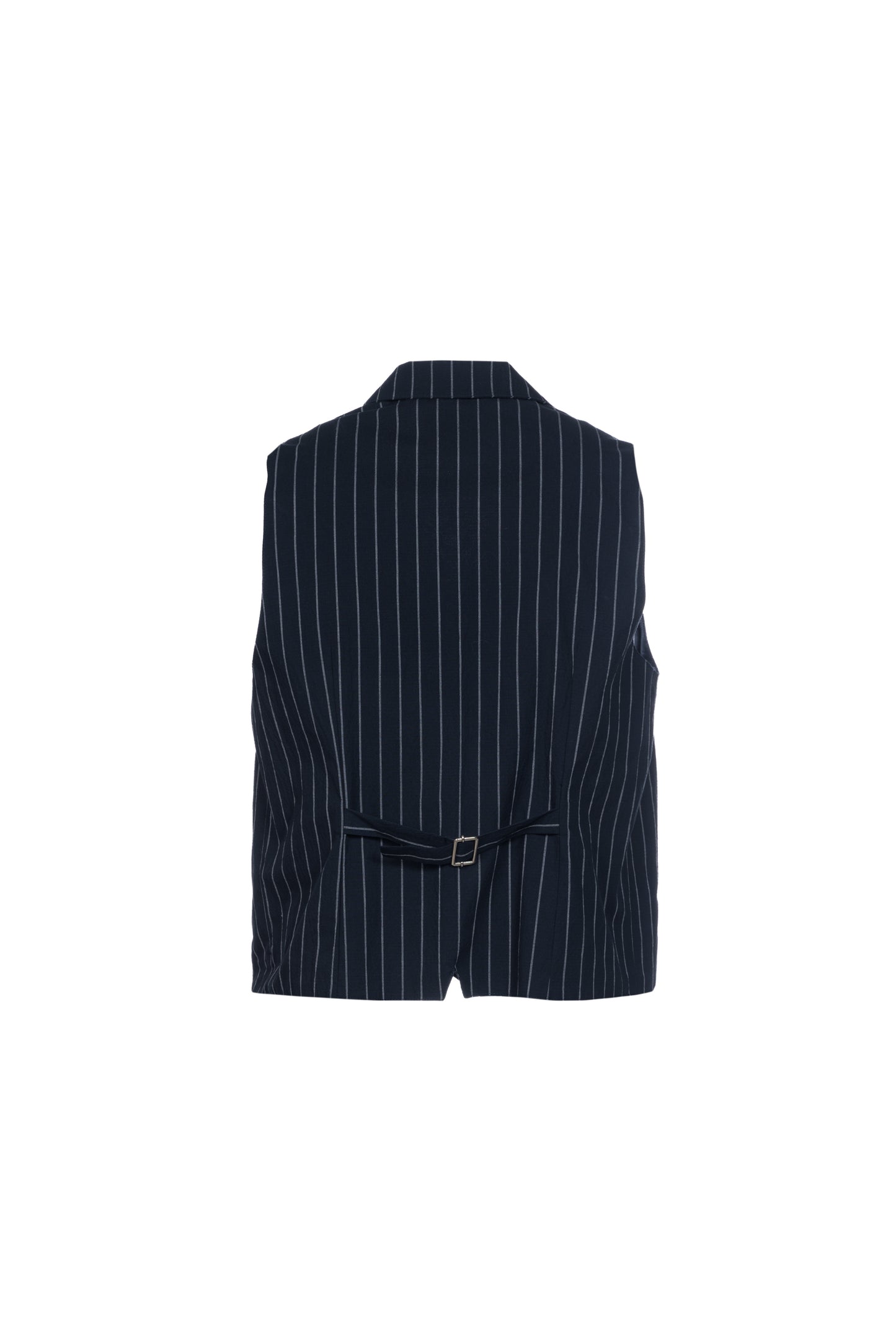 Gilet doppiopetto in cotone goffrato gessato blu