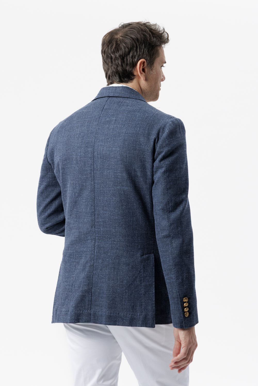 Giacca un petto e mezzo in cotone blu