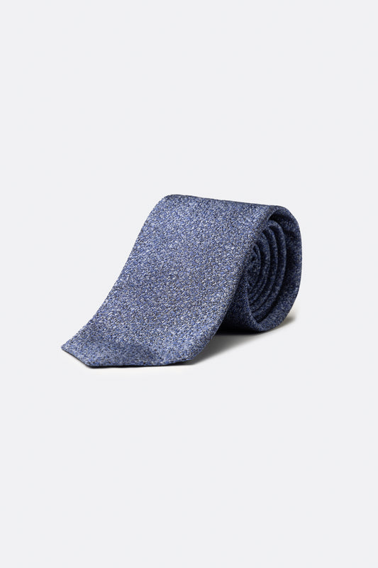 Cravatta in seta e cotone blu