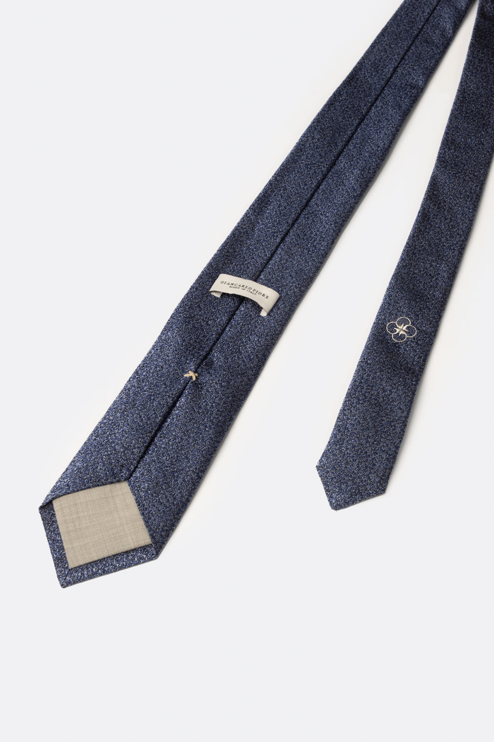 Cravatta in seta e cotone blu