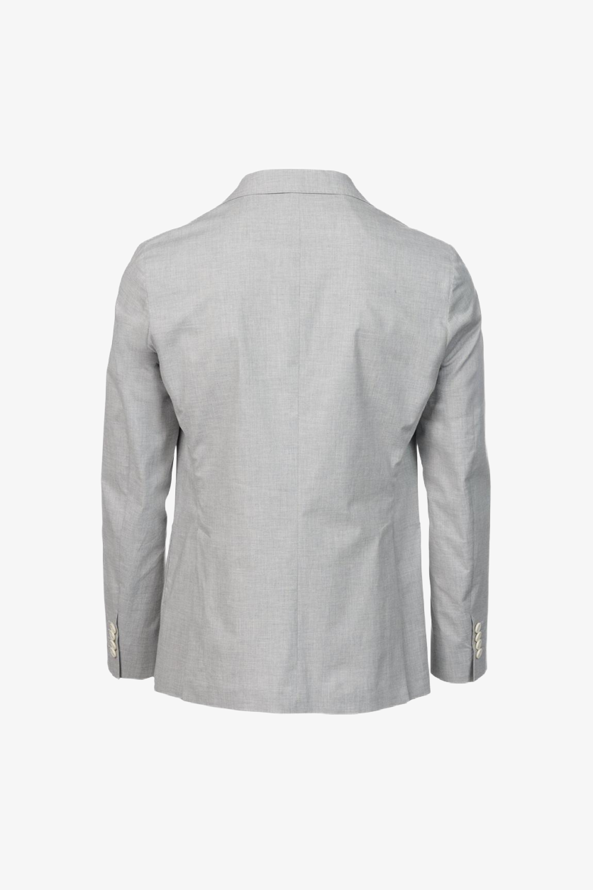 Giacca Napoli monopetto in cotone stretch melangiato grigio chiaro