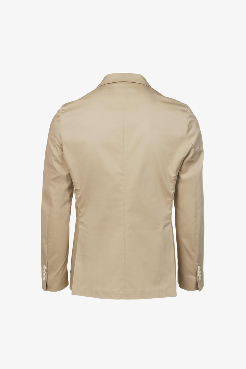 Giacca Napoli monopetto destrutturata in cotone elasticizzato beige