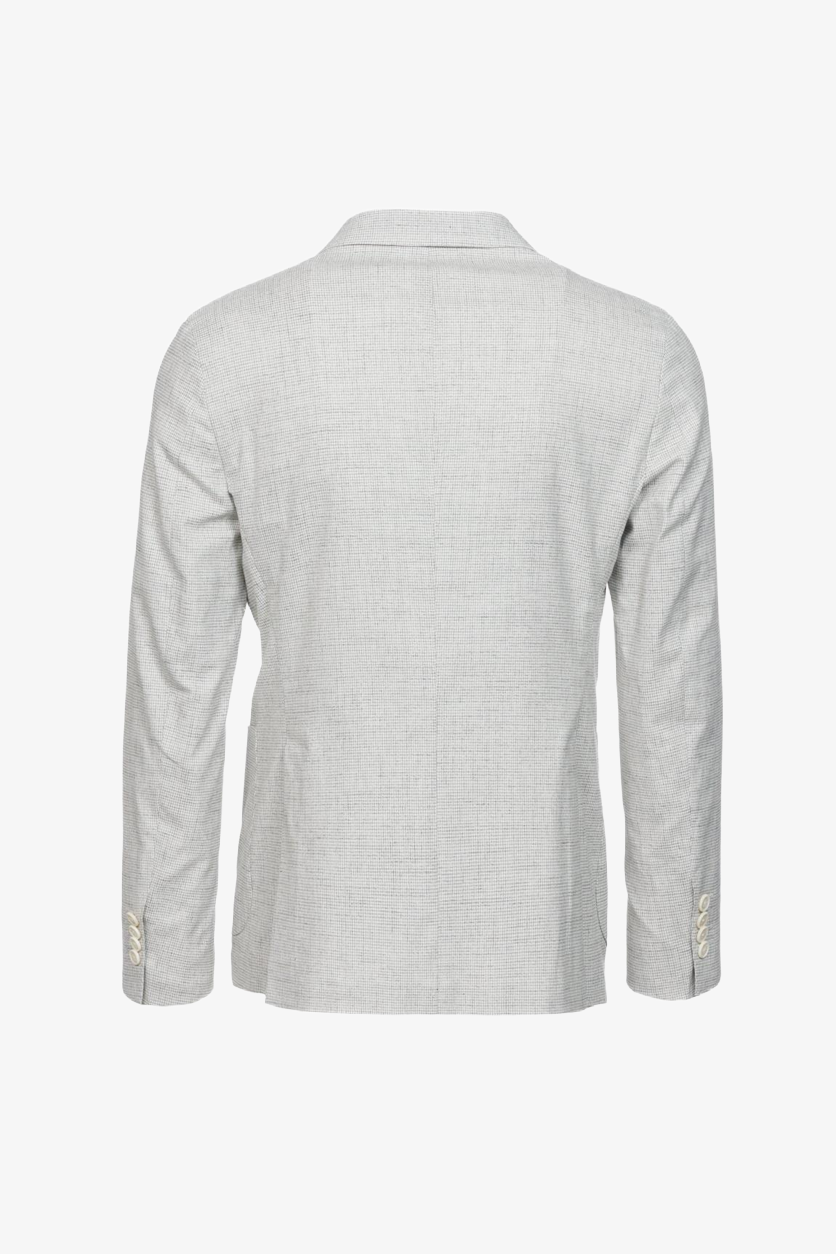 Giacca Venezia doppiopetto in cotone pied de poule grigio chiaro