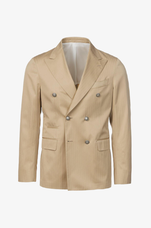 Giacca Gaeta doppiopetto in cotone beige