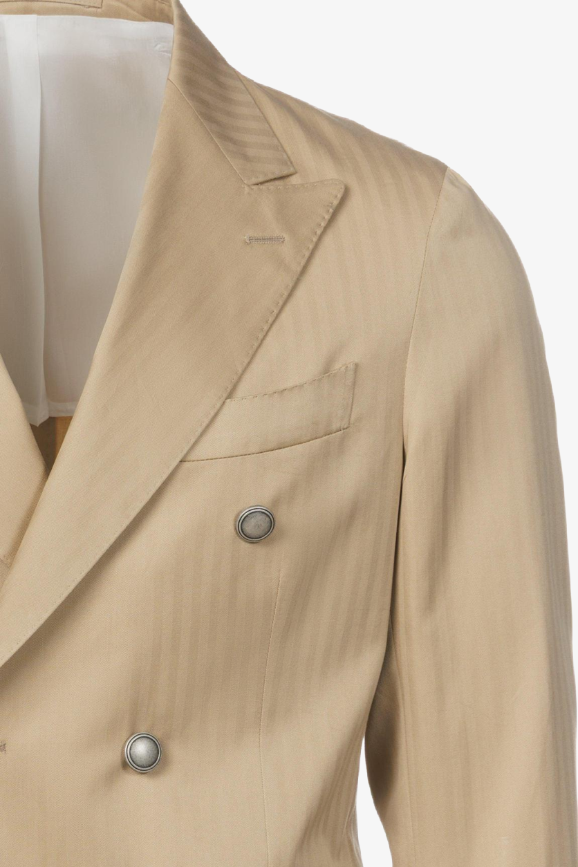 Giacca Gaeta doppiopetto in cotone beige