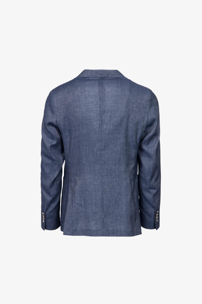 Giacca Napoli monopetto misto lino e cotone denim