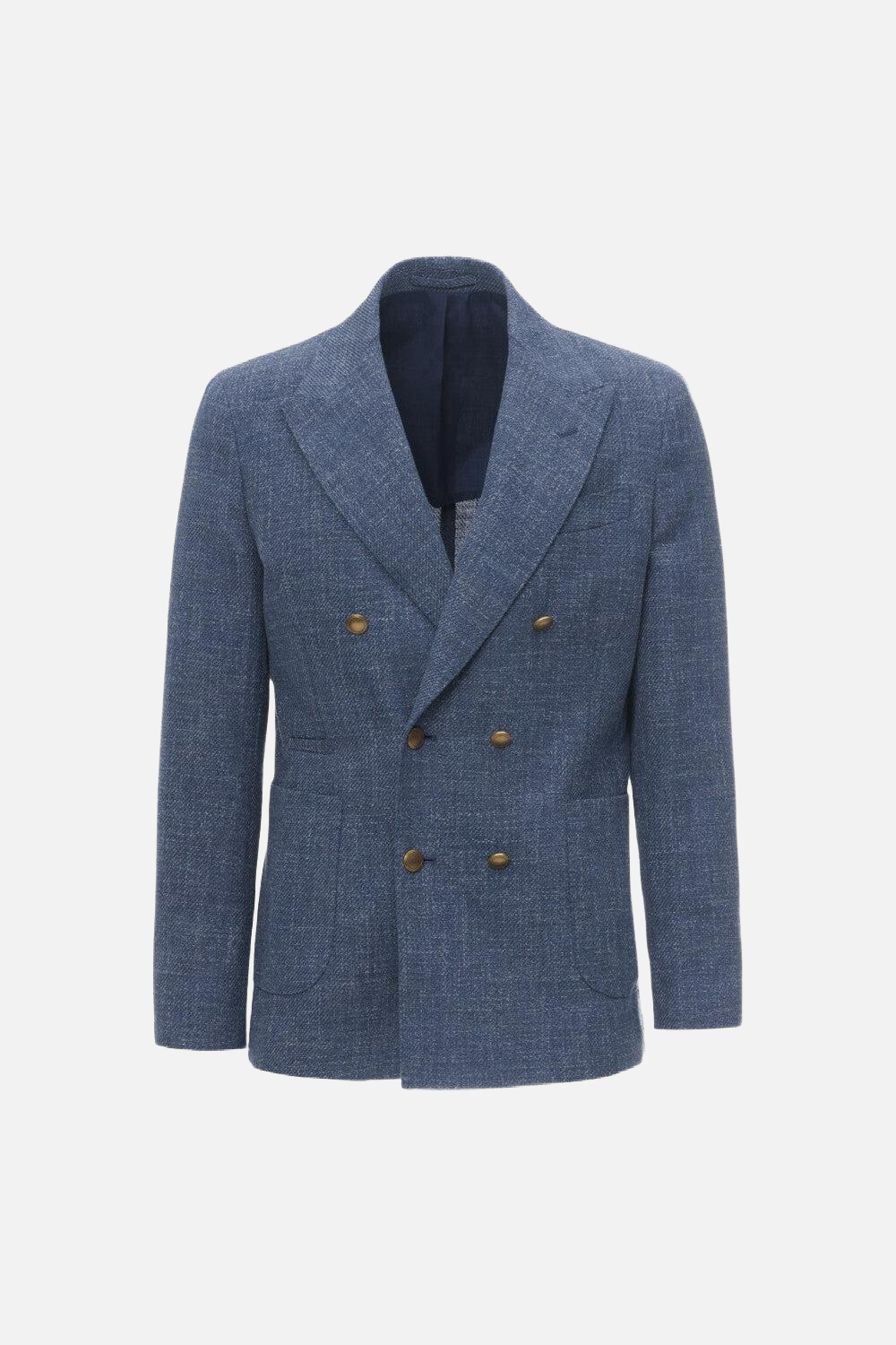 Giacca un petto e mezzo in cotone bluette
