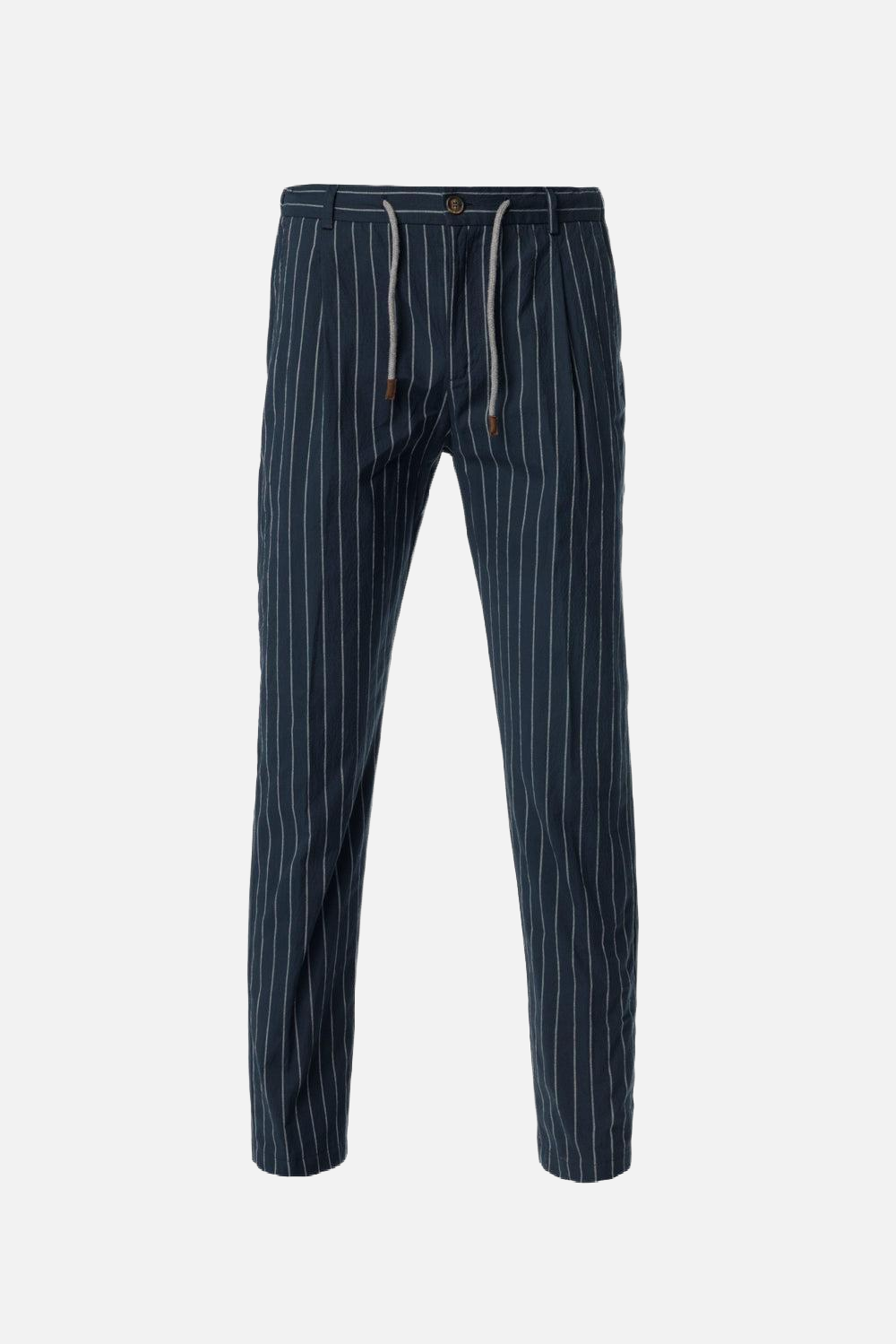 Pantaloni Amalfi in cotone gessato blu