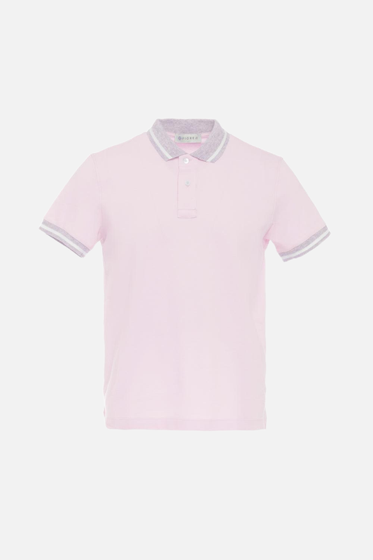 Polo con dettagli a contrasto lilla