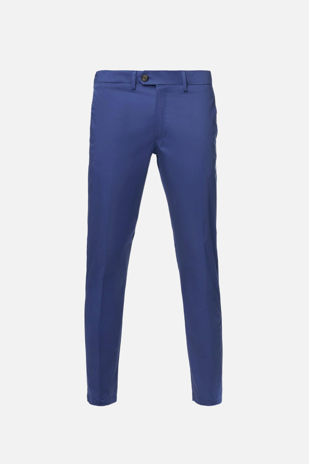 Pantaloni chino in cotone stretch con chiusura nascosta bluette