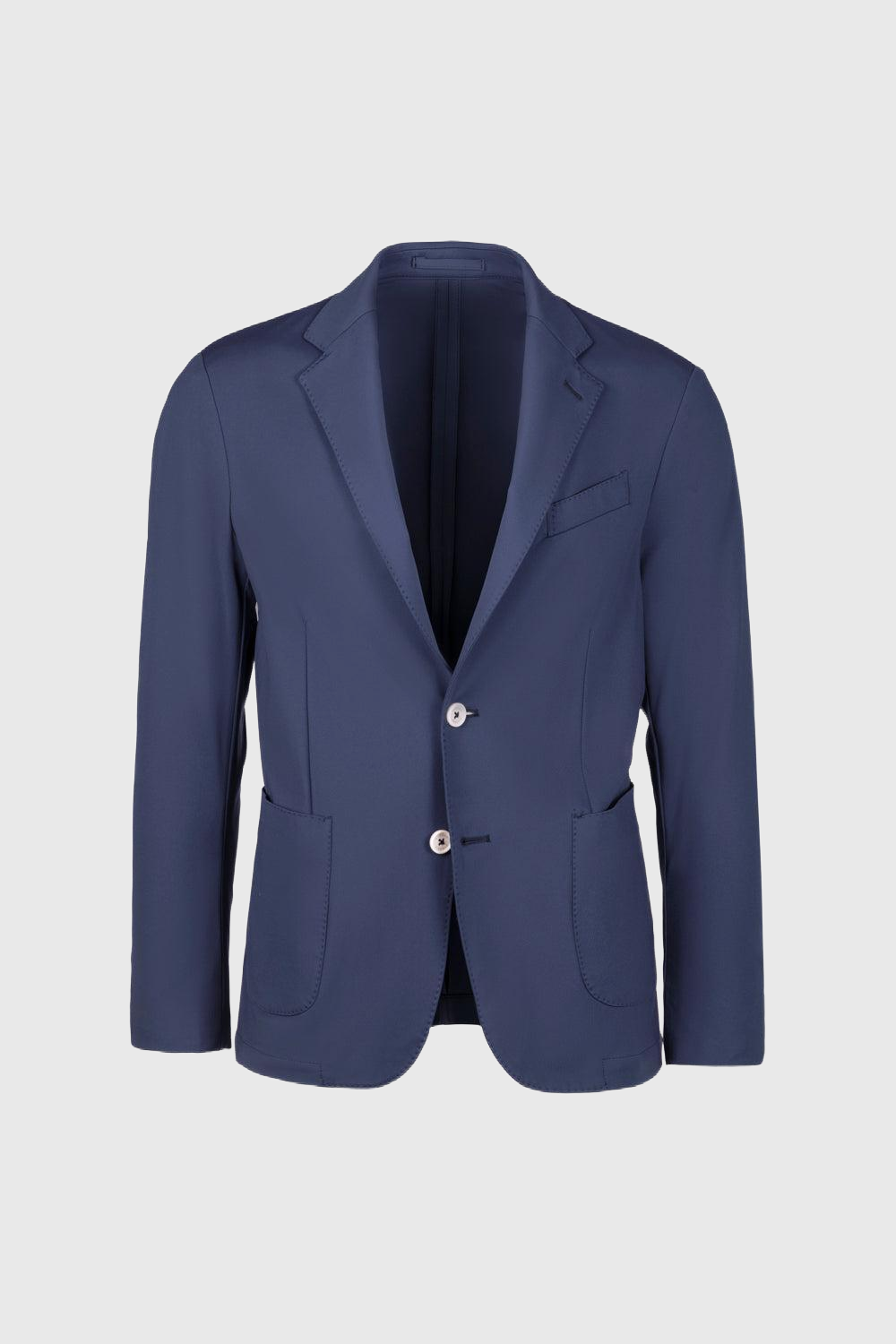 Giacca travel destrutturata in tessuto idrorepellente blu