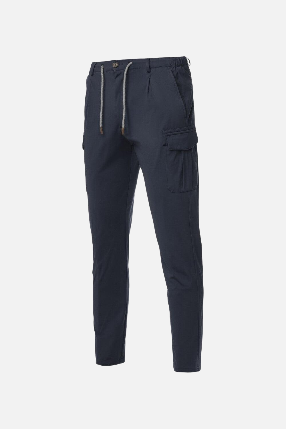 Pantalone Cargo in lana vergine blu