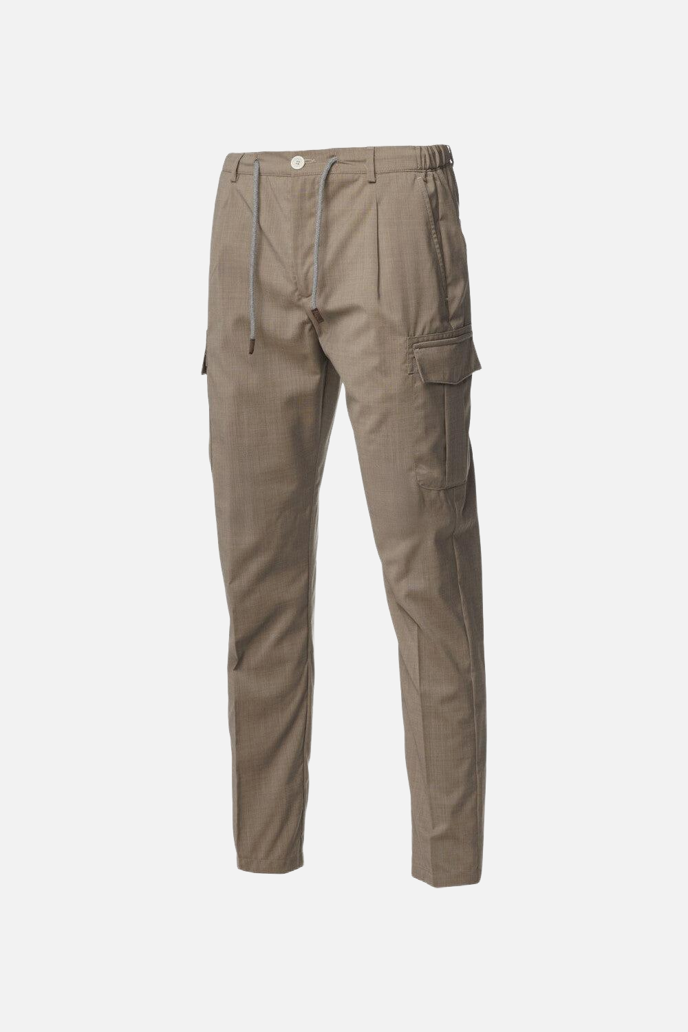 Pantalone Cargo in lana vergine tabacco