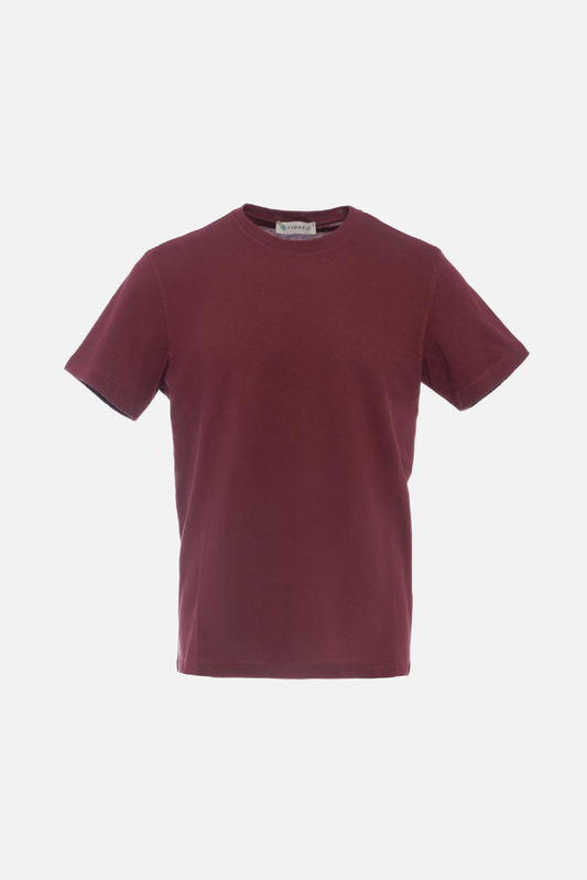 T-shirt in cotone elasticizzato melanzana