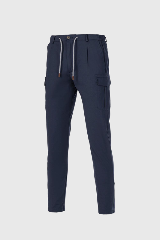 Pantalone cargo travel in tessuto idrorepellente blu