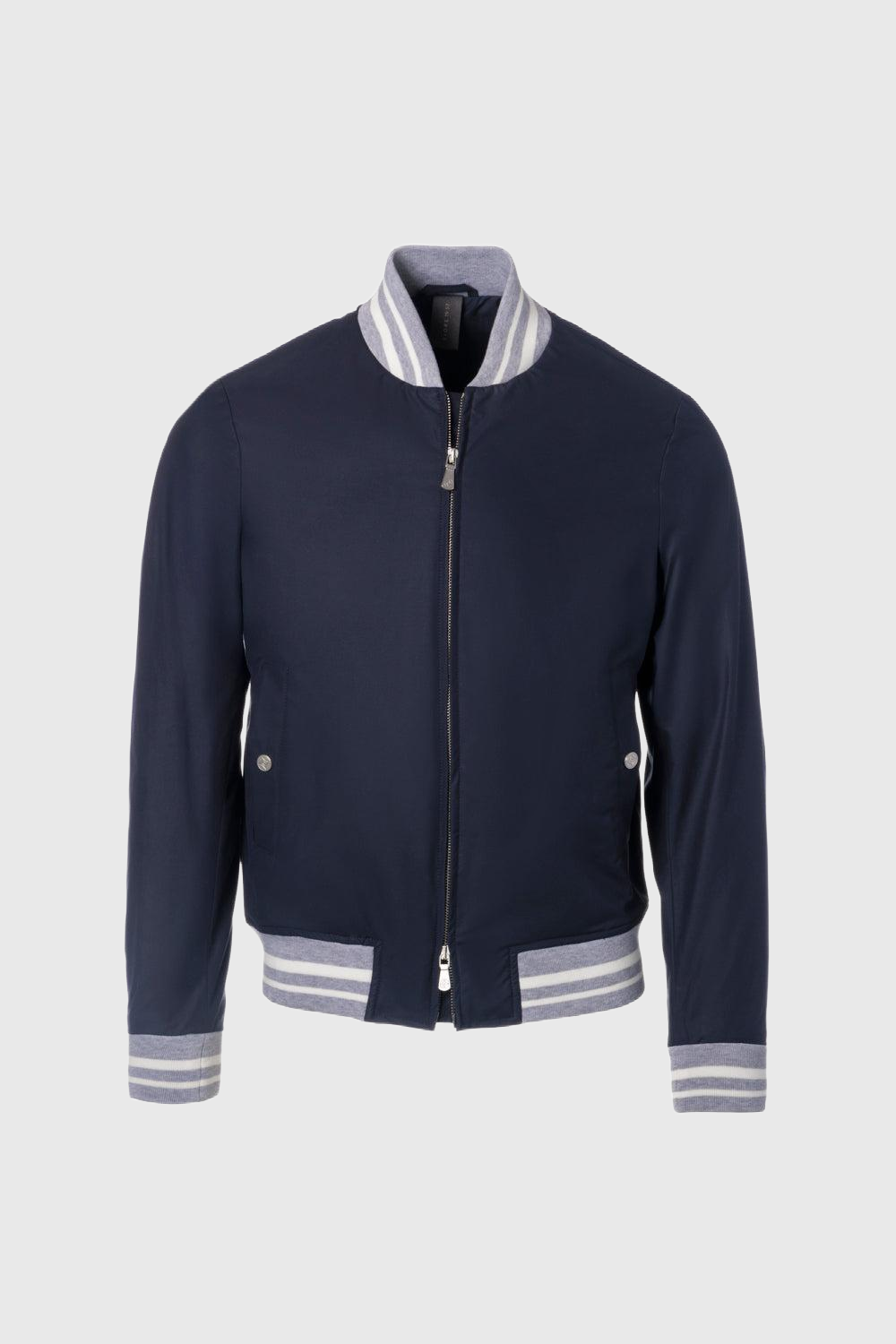 Bomber con dettagli elasticizzati in cotone techno blu