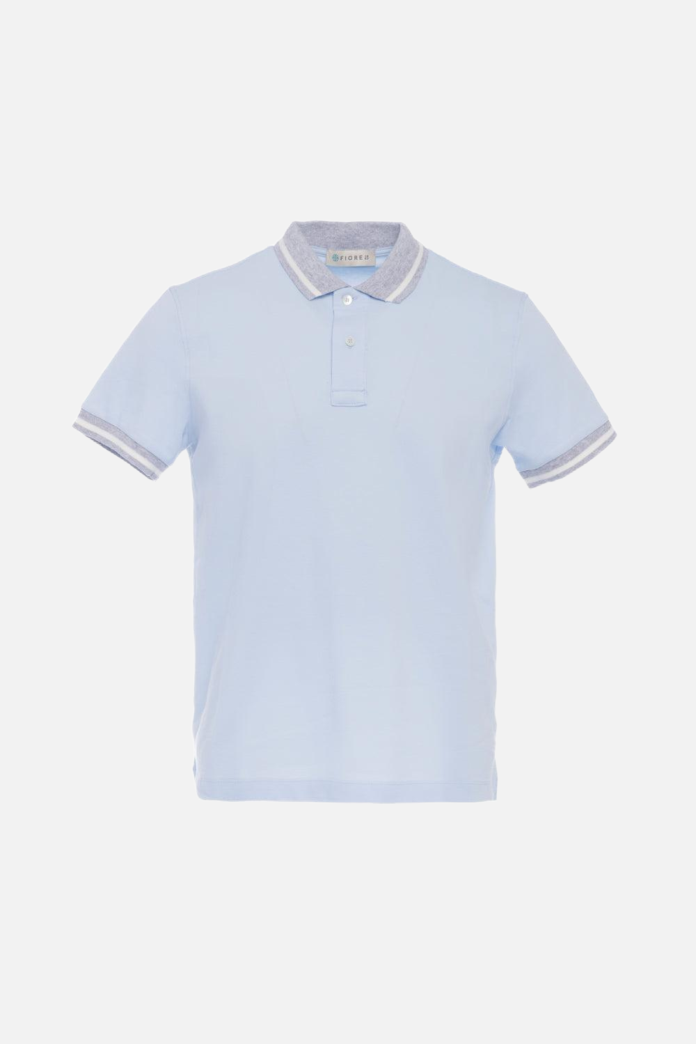 Polo con dettagli a contrasto celeste