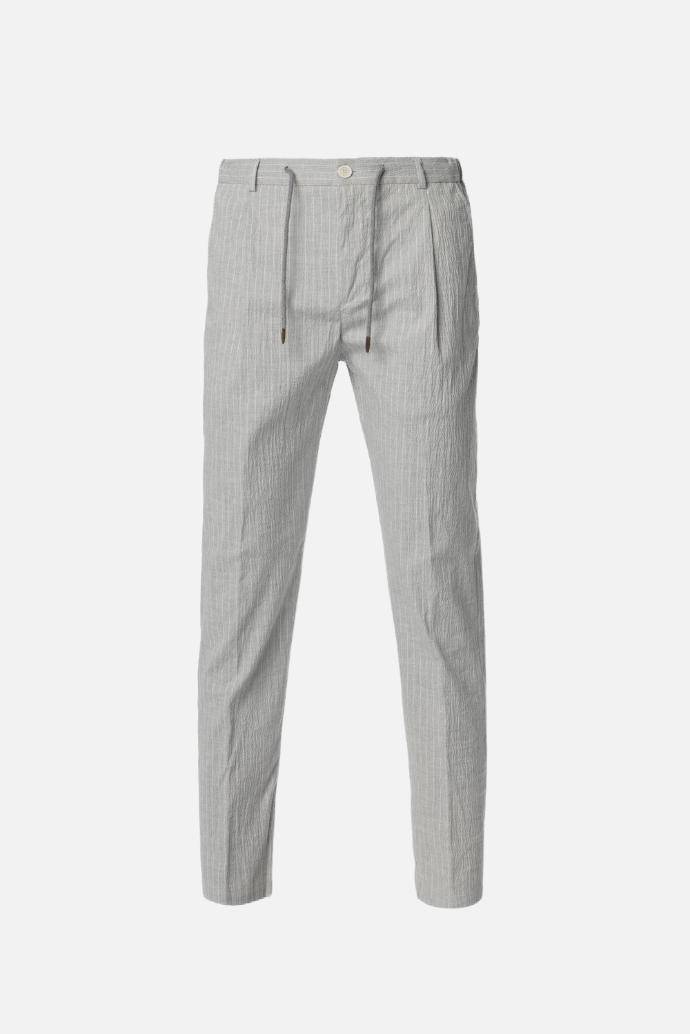 Pantaloni Amalfi in cotone gessato grigio chiaro