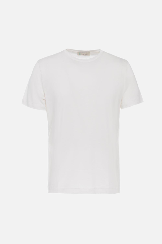 T-shirt in Cotone e Bamboo bianco