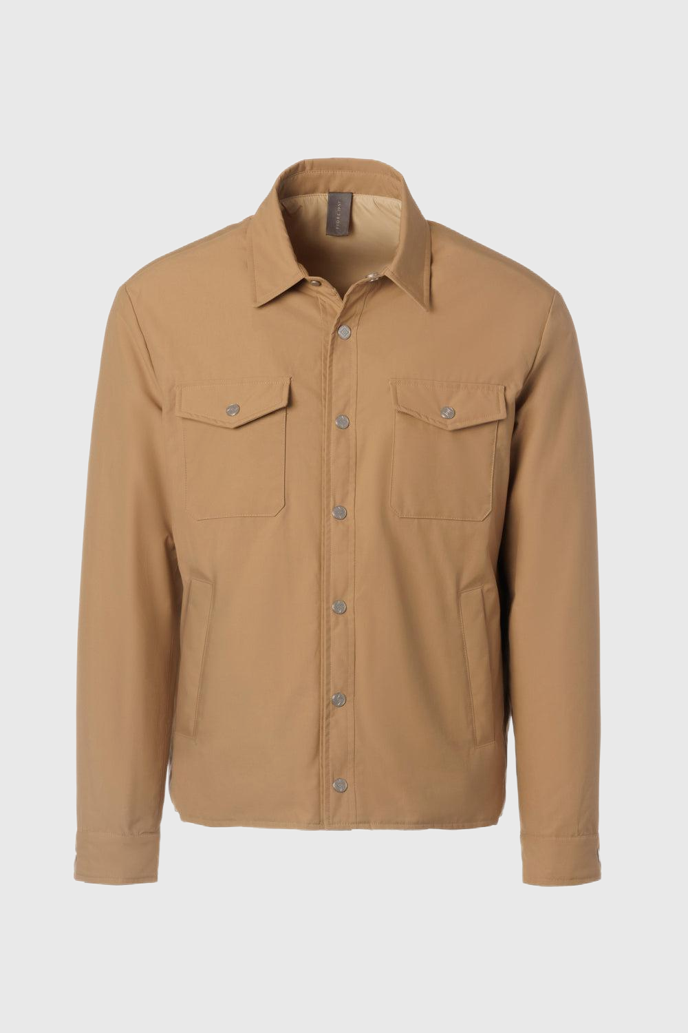 Overshirt in cotone techno cammello