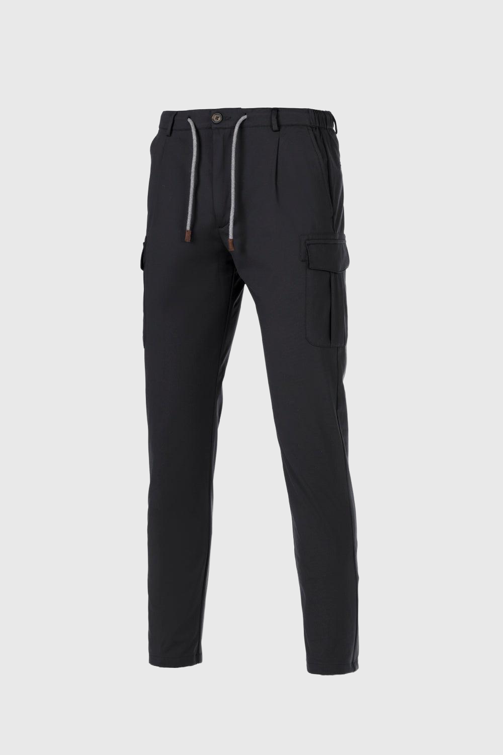 Pantalone cargo travel in tessuto idrorepellente nero